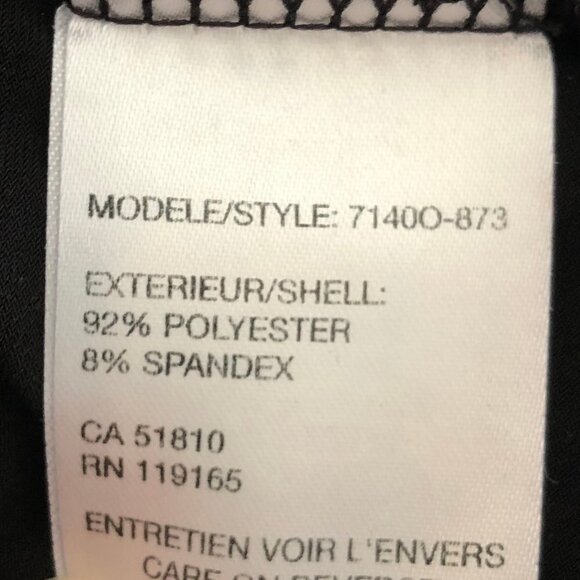 Tribal Scoop Neck 3/4 Sleeve Polyester Top w Knot Detail Black + White Sz S - Picture 8 of 9